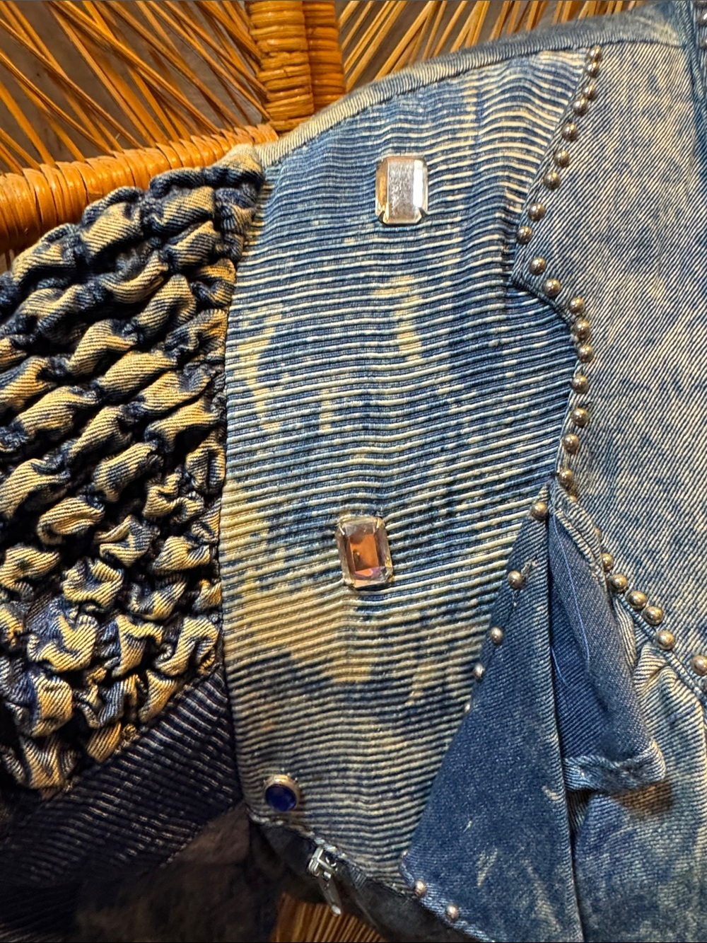 Vintage Denim Ruffled Jacket - Picture 2 of 9